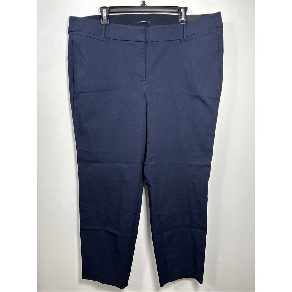 Lane Bryant Women 20R Pants Blue Crop Straight Leg Dress Regular 6444